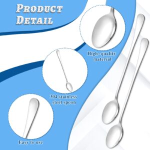 2 PCS Ice Tea Spoons Long Stainless Steel Drink Mixing Spoons Silver Coffee Spoons Long Handle Ice Cream Spoon Cocktail Mixing Spoons for Coffee Dessert Shakes