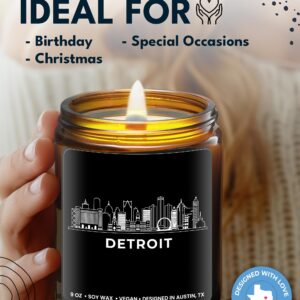 Detroit Candle, Detroit Skyline Gifts, City of Detroit Gifts for Men and Women, Detroit Gift Ideas, Moving Away & Home Sick Gift, Souvenirs, Birthday, Christmas, Gift-Ready