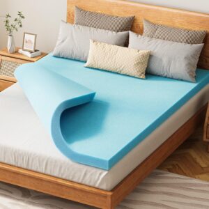 3 inch twin memory foam mattress topper, cooling gel infused mattress topper, ventilated soft bed topper for pressure relief back pain suitable for sleeper sofa, rv, camper - certipur-us certified