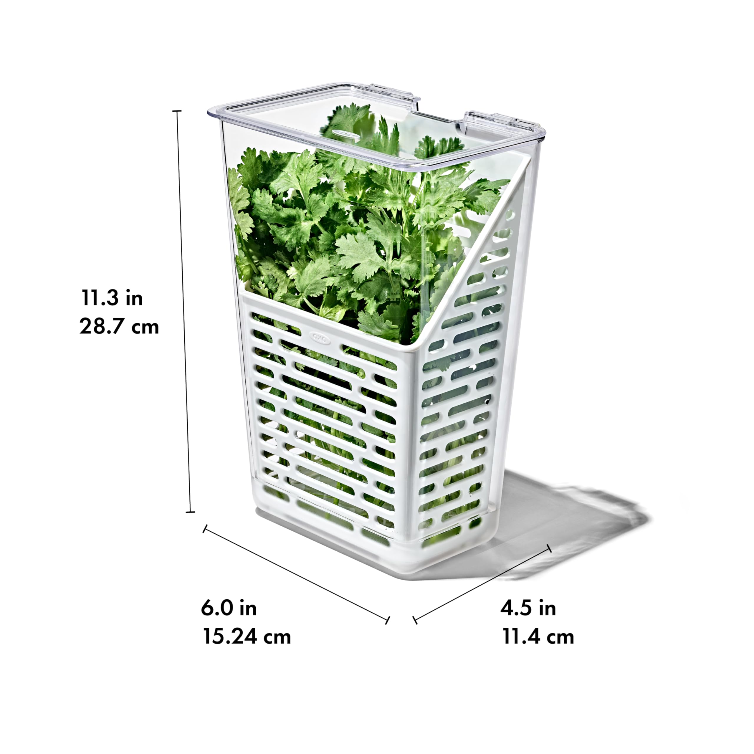 OXO Good Grips Produce Saver – Herb Keeper, 4.5 x 6.0 x 11.3 in, White