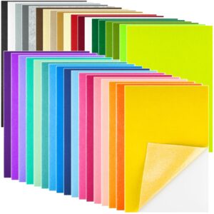 morcheiong 36 pcs self adhesive felt sheet soft felt sheets with adhesive backing for art project and sewing diy craft(11.8"x7.9"/30x20cm)- 36 colors