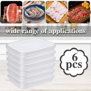 Haawooky 6 Pieces Bacon Keeper,Plastic Deli Meat Saver Container with Lids,Airtight Cold Cuts Cheese Container for Fridge Food Refrigerator Storage Box Shallow Low Christmas Cookie Holder