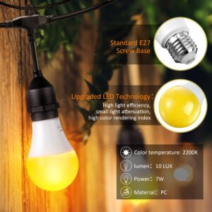 Qualirey Mosquito Repellent LED String Light for Outdoor, 7W Waterproof Mosquito Repellent Light Bulbs Outdoor Mosquito Repellent for Patio Backyard Deck(37.7 ft)