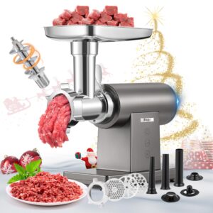 flyseago meat grinder electric 3200w heavy duty meat mincer chopper machine touch control multifunctional with cutting blade 3 grinding plates 3 sausage stuffers kubbe kit for household&commercial