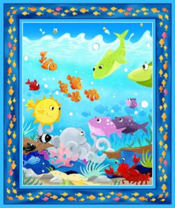 generic susybee multi under the sea digital 36in fabric panel