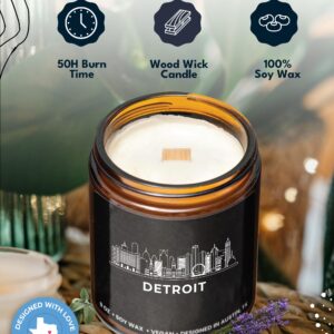 Detroit Candle, Detroit Skyline Gifts, City of Detroit Gifts for Men and Women, Detroit Gift Ideas, Moving Away & Home Sick Gift, Souvenirs, Birthday, Christmas, Gift-Ready