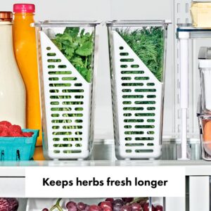 OXO Good Grips Produce Saver – Herb Keeper, 4.5 x 6.0 x 11.3 in, White