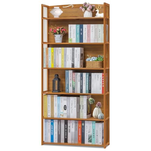 Athena Collection Book Shelf and Bookcase Floorstanding 6-Tier Modern Open Bookshelf Book Case Display Shelf Book Storage Home Decor Furniture for Office Bedroom Living Room