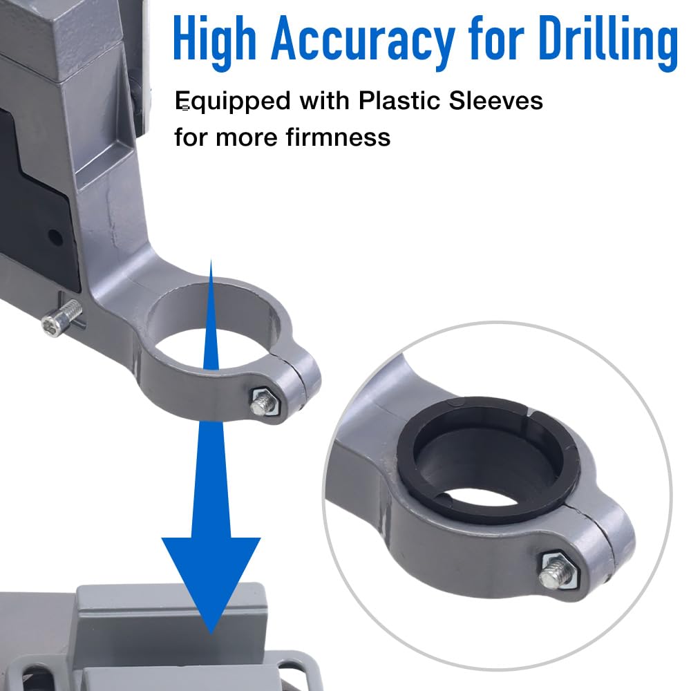 Drill Press Stand for Drill & Mini Bench Clamp Flat Table, Japard Adjustable Drill Depth Up to 2.4", Spindle Collar Diameter 38mm-43mm, Attachable to Electric Drills