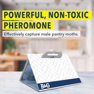 B&G Pantry Moth Traps with Pheromones Prime (2-Pack), Odorless Kitchen Moth Prevention, Indian Meal Moth Traps for House Pantry, How to Get Rid of Moths in House, Sticky Glue Food Moth Traps