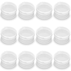 farmer mani 24 pack small transparent plastic bead organizers clear storage box round organizer for storage small items, hardware-0.24 oz