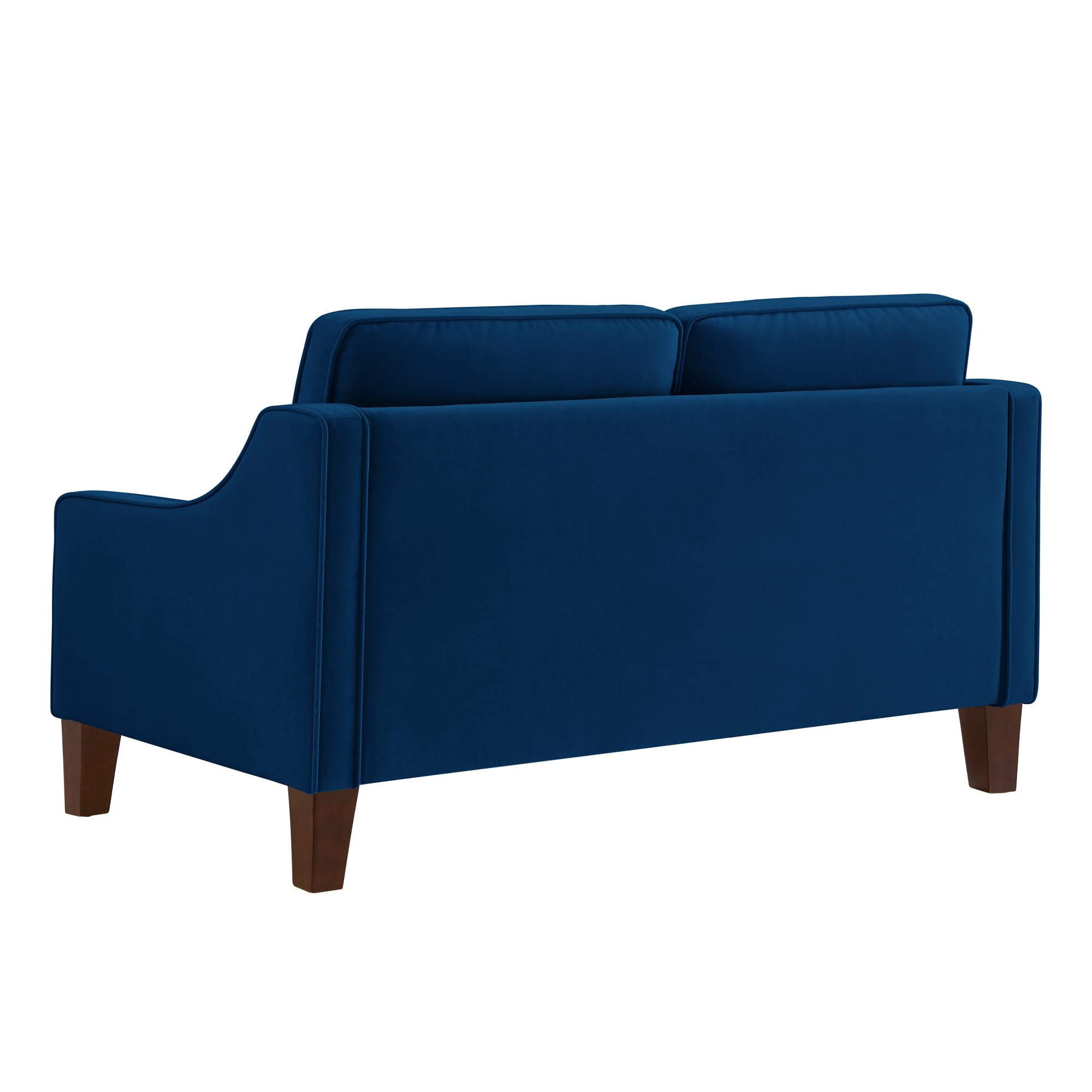 GOAWGO Modern Velvet Loveseat Sofa Couch Upholstered Love Seat Couches with Wooden Legs Comfy 2 Seat Small Couch for Living Room Bedroom Small Spaces, Navy