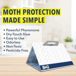 B&G Pantry Moth Traps with Pheromones Prime (2-Pack), Odorless Kitchen Moth Prevention, Indian Meal Moth Traps for House Pantry, How to Get Rid of Moths in House, Sticky Glue Food Moth Traps