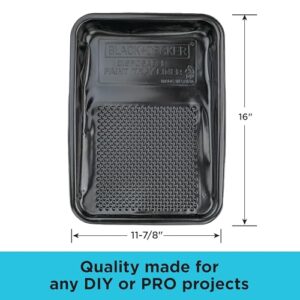 Black+Decker Paint Tray Liner - 10 Pack: Convenient Disposable Liners for Easy Cleanup - Compatible with Standard Paint Trays - Ideal for DIY Projects and Professional Painting Jobs