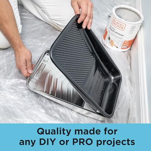 Black+Decker Paint Tray Liner - 10 Pack: Convenient Disposable Liners for Easy Cleanup - Compatible with Standard Paint Trays - Ideal for DIY Projects and Professional Painting Jobs