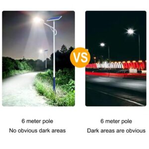 HIEPOCK 5000W Heavy Solar Street Lights Outdoor Waterproof IP66 Super Bright Outdoor LED Street Light Dusk to Dawn, LED Wide Angle Lamp with Remote Control, for Parking Lot, Yard, Plaza (2)