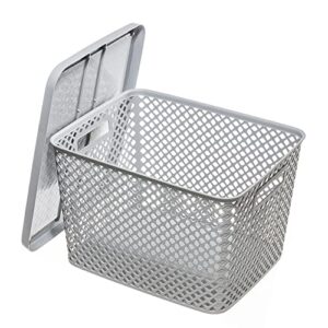 LYLSTE extra large decorative plastic storage basket with lid (Gray), YST-010