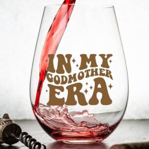 In My Godmother Era Wine Glass - Godmother Proposal Gift - 15 Oz, Scratch Resistant Godparent Glass - Ideal Godmother Gift from Godchild or Godparents Proposal Gift - Printed in the USA