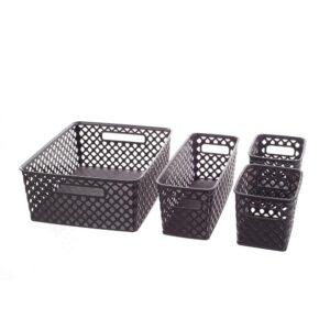 LYLSTE 4-piece decorative storage basket set (Black), YST-012