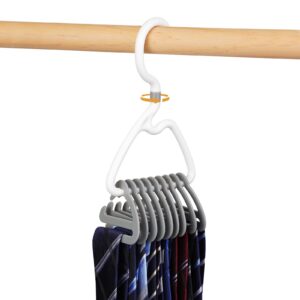 premium tie-rack-for-closet-space-saving design, stylish tie-hanger-with-360°-rotating head, easy-to-tidy-up &-take-off,abs-necktie-organizer-&-hanger-holds-9-18-ties, smart-&-sturdy-tie-storage