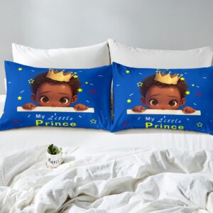 American Black Boy Twin Duvet Cover Black Boy Magical Bedding Set,African American Boy Comforter Cover for Toddler Easter Gifts for Kids Cute Afro Melanin Prince Quilt Cover with 1 Pillowcase