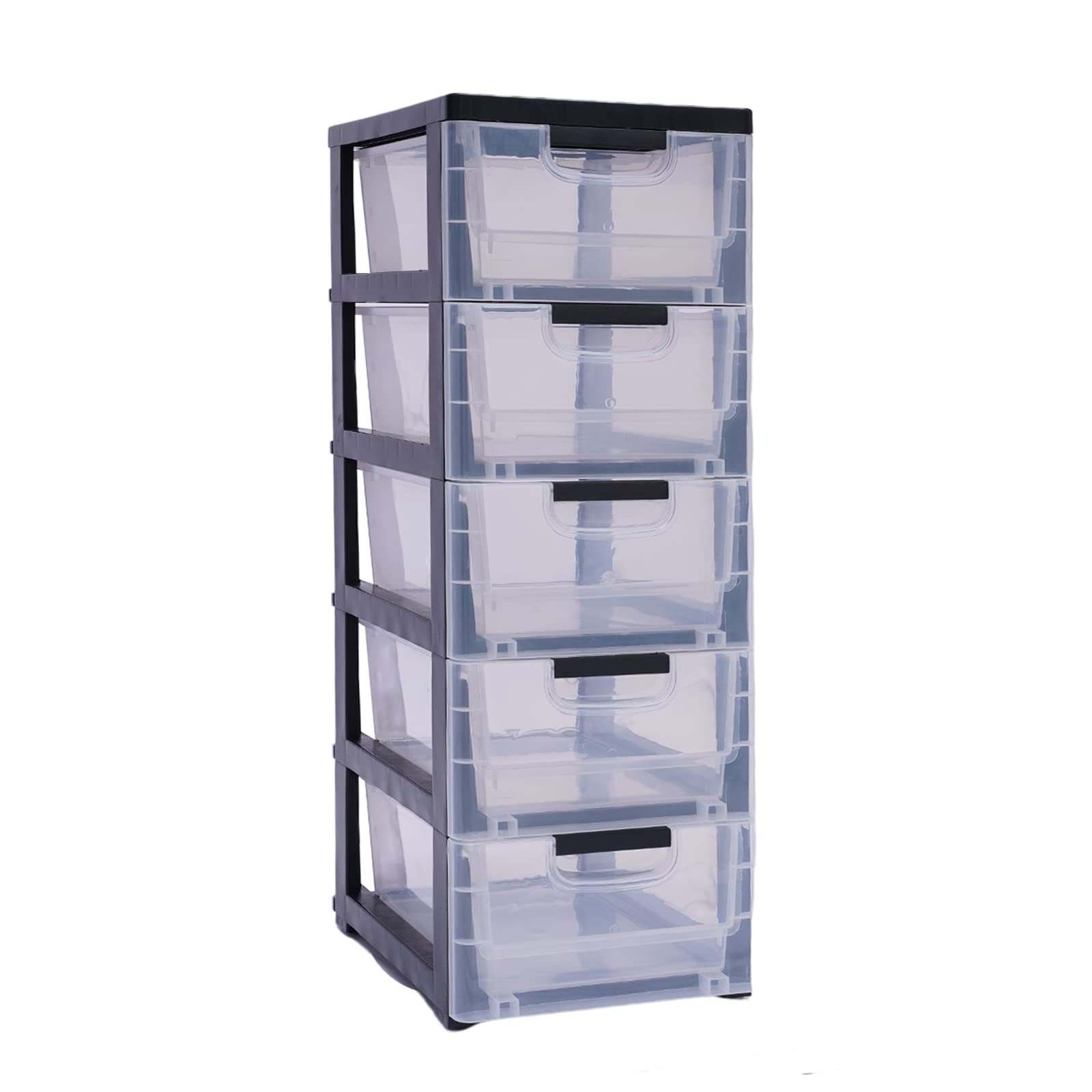 BAITGMYING 5 Drawers Stackable Storage Cabinet PP Plastic Clothes Storage Box 11.81×15.75×33.07 for Storing Clothes Towels Toys