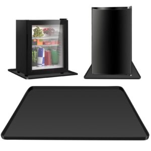 mini fridge silicone drip mat with raised edges, 23.6" x 23.6" x 0.8" silicone floor protectors for mini refrigerator freezer, wine cabinet, dishwashers, dryers and other appliances (black)