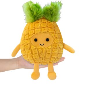 fruit pineapple stuffed animals plush toys - super soft & washable, adorable kids character animal pillows, perfect for room decor, gifts for ages 3+, showcase your mood (yellow-pineapple,9 inch)