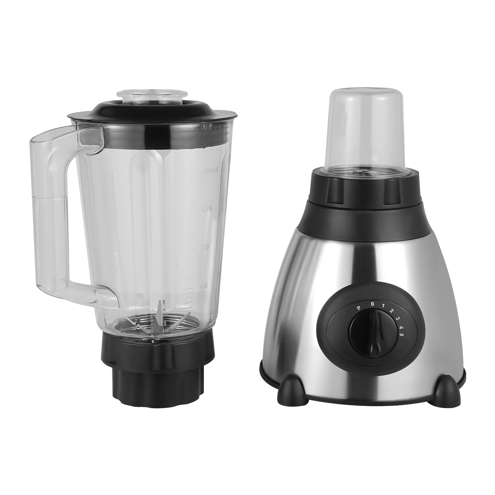 LINISHOP Countertop Blender 800W Kitchen Blender and Food Processor 1.6L/54.11oz Food Processing Blender 5 Speed Multifunctional Mixer w/4-tooth & 2-tooth Blade for Juice Shakes and Smoothies