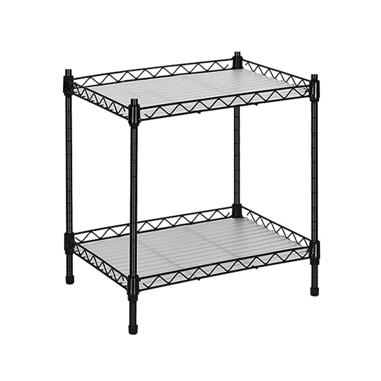 Best 2-Tier Wire Shelving - Black - Lightweight Mini Seasoning Shelf - Kitchen Storage Shelves, Unit with Storage Rack Corner Shelf Shelving Adjustable Storage Shelf, 11.8 "D x 15.7" W x 17.7 "H