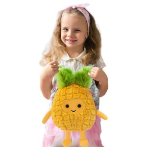 Fruit Pineapple Stuffed Animals Plush Toys - Super Soft & Washable, Adorable Kids Character Animal Pillows, Perfect for Room Decor, Gifts for Ages 3+, Showcase Your Mood (Yellow-Pineapple,9 inch)