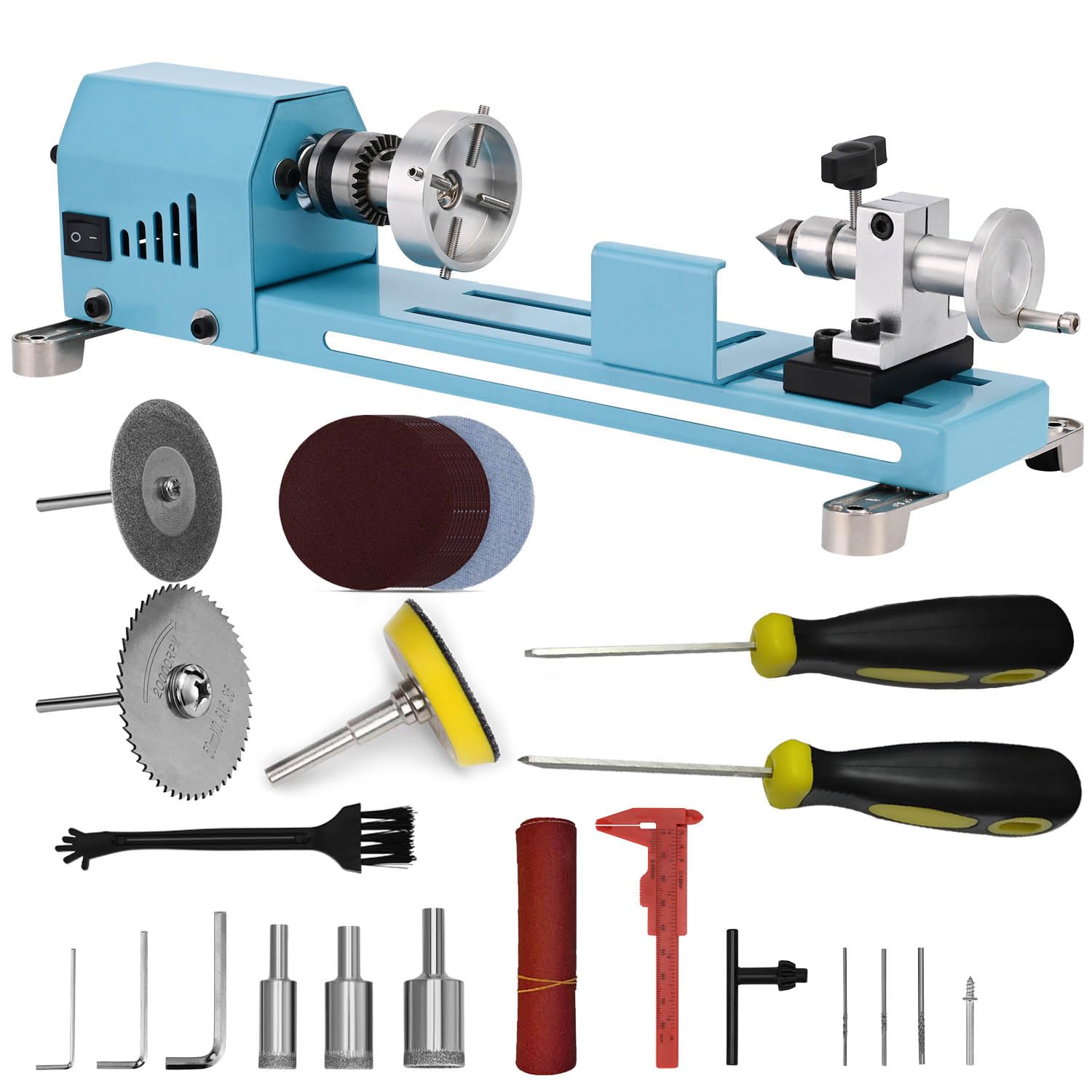 Mini Lathe Machine Multi-Purpose Lathe With Professional Tools Torno Para Madera Cutting Grinding Polishing Desktop Metal Lathes Easy To Use