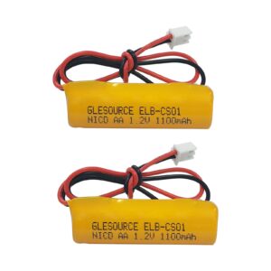 xuntu 1.2v 1100mah exit sign emergency light nicad aa battery compatile for elb-cs01, unitech osa268, exr el 122 c4t (2 pack)