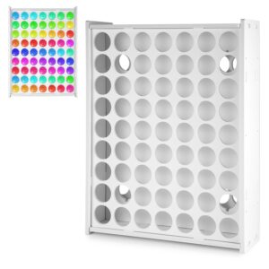 peutier paint organizer, 63 holes acrylic paint storage organizer craft paint bottle storage crafts paint holder vertical paint rack stand for apple barrel 2oz craft paints, wall mounted