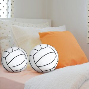 Gerrii 4 Pcs Volleyball Pillow 3D Sports Ball Pillow Fluffy Plush Stuffed Throw Pillow Sport Theme Cushion Volleyball Party Favors Plush Stuffed Pillow Gifts for Room Decor