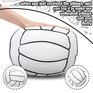 Gerrii 4 Pcs Volleyball Pillow 3D Sports Ball Pillow Fluffy Plush Stuffed Throw Pillow Sport Theme Cushion Volleyball Party Favors Plush Stuffed Pillow Gifts for Room Decor