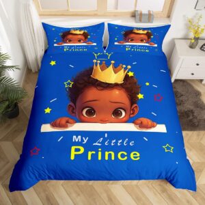 american black boy twin duvet cover black boy magical bedding set,african american boy comforter cover for toddler easter gifts for kids cute afro melanin prince quilt cover with 1 pillowcase