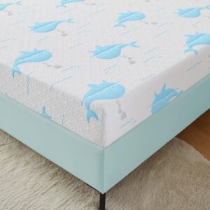 vfd 5 inch twin memory foam mattress in a box, whales pattern medium feel, certipur-us