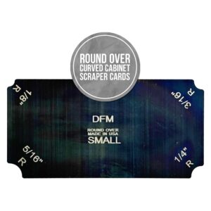 dfm tool works round over curved cabinet scraper cards - precision cabinet scraper for woodworking, ideal for wood finishers multi-use woodworking - made in usa - small, 1/8 to 5/16 radius, qty 1