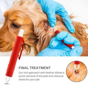 Home Tick Remover Tool Set Pet Dog Tick Remover Tool Set Tick Hook Flea Tick Tweezers Clip Remover Flea Comb Magnifying Glass for Dogs Cats (7)