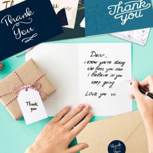 HSHFAMIIY 24 PCS Thank You Cards With Envelopes, 6x4 Inch Thank You Cards with Seal Stickers,Minimalistic Design, Suitable for Business, Baby Shower, Wedding, Small Business, Bridal Shower, etc