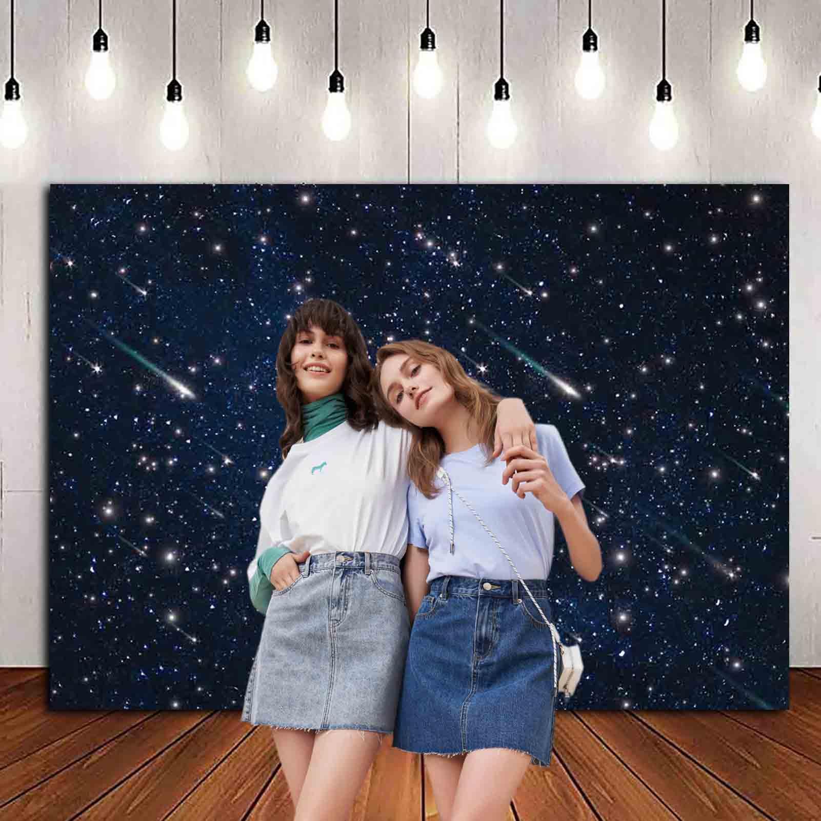 Night Sky Star Universe Space Starry Photo Backdrops Galaxy Stars Children Boy Kids Boy or Girl Birthday Party Decor Photo Background Banner 7x5FT