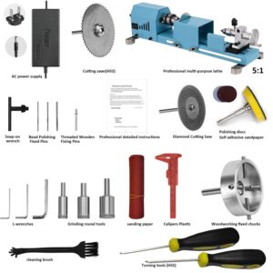 Mini Lathe Machine Multi-Purpose Lathe With Professional Tools Torno Para Madera Cutting Grinding Polishing Desktop Metal Lathes Easy To Use