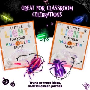 Funeta 30 Packs Glow in the Dark Halloween Critters, Halloween Party Favors Bulk ,Goodie Bag Fillers, Halloween Gifts for Kids, Treats Non Candy, Halloween Classroom Favors, Teal Pumpkin Project