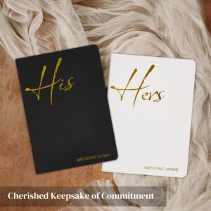 CICPAP Vow Books His and Hers, Wedding Vow Books with Gold Foil Lettering for Your Wedding, Perfect Wedding Present for Keepsake-Black&White