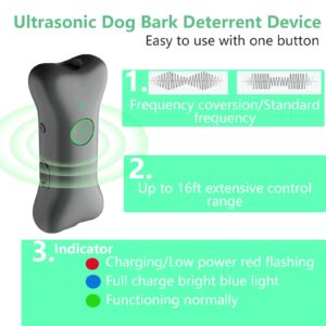 SHATWO Dog Bark Deterrent Device, Anti Barking Device for Dogs Less Than 50 lbs, Rechargeable USB Dog Bark Control Devices, No Need to Yell, Safe for Dogs Human Portable, Dog Training Behavior Aids