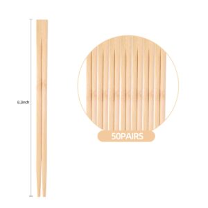 LSGIHFD Disposable Bamboo chopsticks (100PAIRS) Sturdy Smooth,Individually Wrapped Wooden Chopsticks Best for Korean Japanese Sushi & Asian Dishes,chopsticks surface smooth without debris.