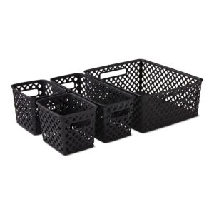 lylste 4-piece decorative storage basket set (black), yst-012