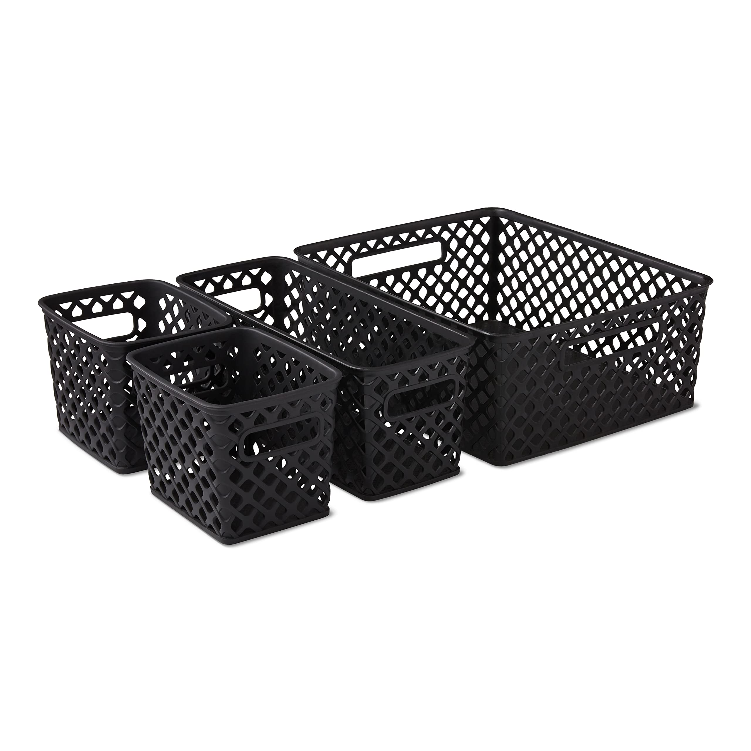 LYLSTE 4-piece decorative storage basket set (Black), YST-012