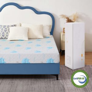 VFD 5 Inch Twin Memory Foam Mattress in a Box, Whales Pattern Medium Feel, CertiPUR-US